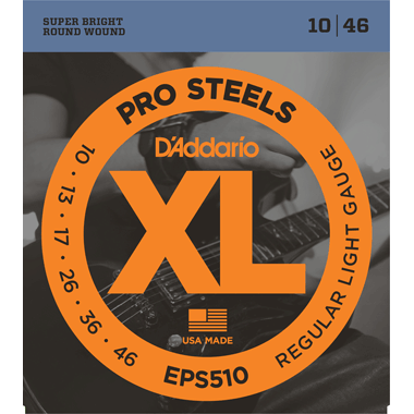 D'Addario EPS510 XL ProSteels Round Wound, Regular Light