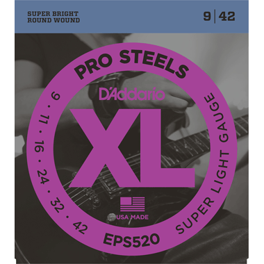 D'Addario EPS520 XL ProSteels Round Wound, Super Light