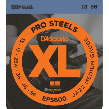 D'Addario EPS600 XL ProSteels Round Wound, Jazz Medium