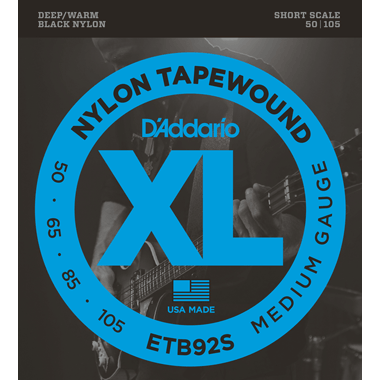 D'Addario ETB92S Bass Nylon Tapewound, medium, Short Scale
