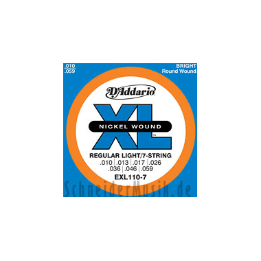 D'Addario Nickel EXL110-7 Regular Light 7-String