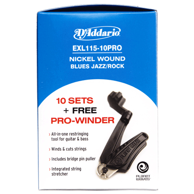D\'Addario EXL115-10PRO 10 Sets EXL115 + FREE Pro-Winder