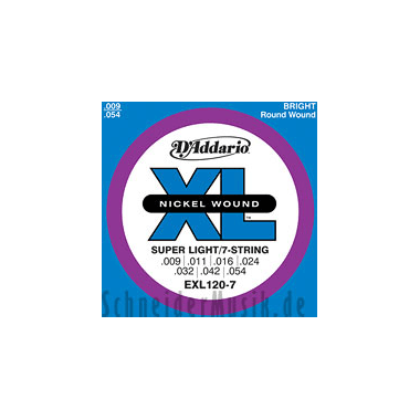 D'Addario Nickel EXL120-7 Super Light 7-string