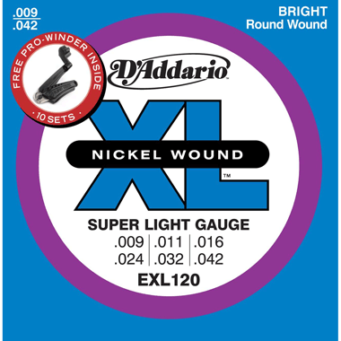 D'Addario EXL120-10PRO 10 Sets EXL120 + FREE Pro-Winder