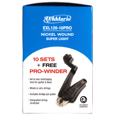D\'Addario EXL120-10PRO 10 Sets EXL120 + FREE Pro-Winder