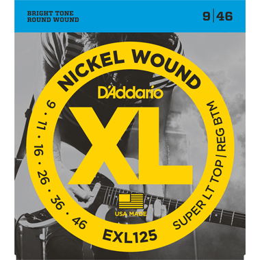 D'Addario EXL125 Nickel Wound, Superlight Top/Regular Bottom