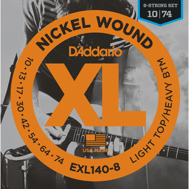 D'Addario EXL140-8 Nickel Wound, 8-string, Light Top/Heavy Bottom