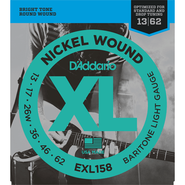 D'Addario EXL158 Nickel Wound Baritone Guitar, Light