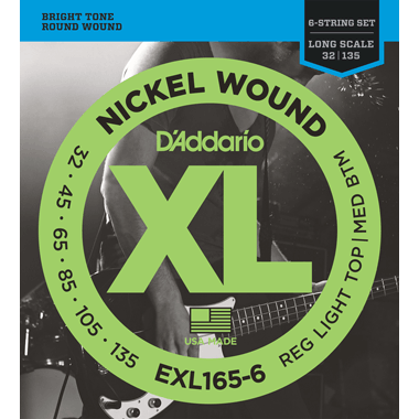 D'Addario Bass Nickel Roundwound EXL165-6 6-string