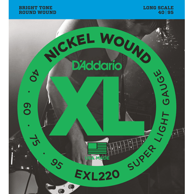 D'Addario Bajo Entorchadas en Níquel EXL220 Larga