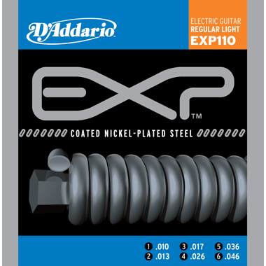 D'Addario EXP110 EXP Coated Nickel Round Wound, Regular Light