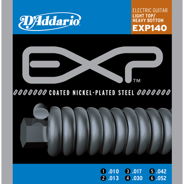 D'Addario EXP140 EXP Coated Nickel Round Wound, Light Top/Heavy Bottom