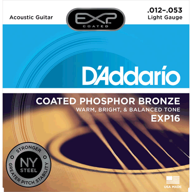 D\'Addario EXP16-B25 EXP Coated Phosphor Bronze, Light, 25 sets Bulk Pack