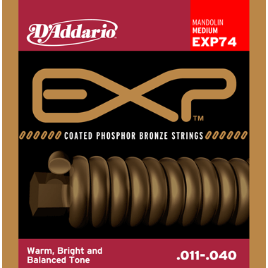 D'Addario EXP74 Mandolin EXP Coated Phosphor Bronze, Medium (Loop End)
