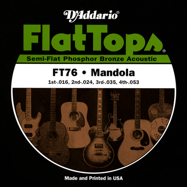 D'Addario FT76 FLAT TOP Mandola Phosphor Bronze Wound, Medium