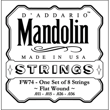D'Addario FW74 Mandolin Flatwound, medium