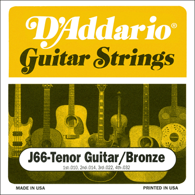 D'Addario J66 Tenor Guitar 80/20 Bronze, medium (Ball End)