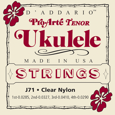 D'Addario J71 Pro Arté Tenor Ukulele Clear Nylon