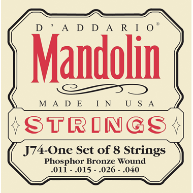 D'Addario J74 Mandolin Phosphor Bronze Wound, medium (Loop End)