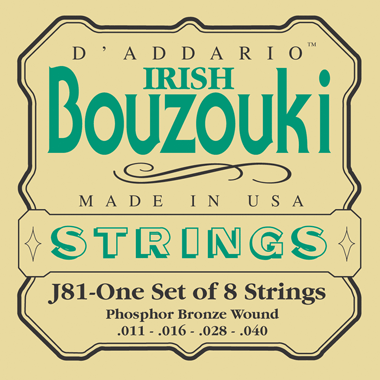 D'Addario J81 Irish Bouzouki Phoshpor Bronze Wound, 8-string