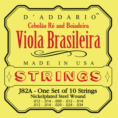 D'Addario J82A Viola Brasileira (Cebolaore) Nickel, 10-string