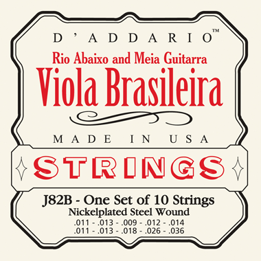 D'Addario J82B Viola Brasileira (Rioabaixo) Nickel, 10-string