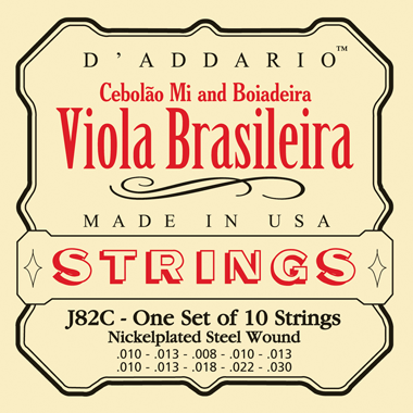 D'Addario J82C Viola Brasileira (Cebolaomi) Nickel, 10-string