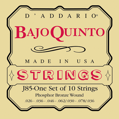 D'Addario J85 Bajo Quinto Phosphor Bronze 10-string