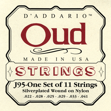 D'Addario J95 Oud Silver Wound on Nylon Set 11-string