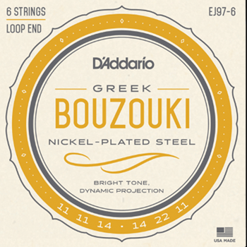 D'Addario J97-6 Greek Bouzouki Nickel Wound, 6-string