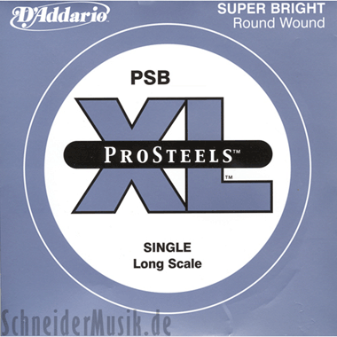 D'Addario PSB130 Bass ProSteels Round Wound, Long Scale