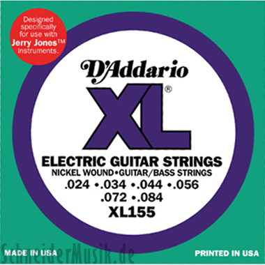 D'Addario XL155 Nickel Wound, Guitar/Bass Jerry Jones