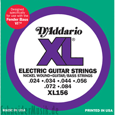 D'Addario XL156 Nickel Wound, Guitar/Bass Fender VI