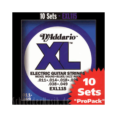 D'Addario Nickel EXL115-10P 10 sets Pack Jazz Rock