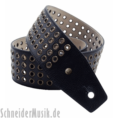 Dunlop BMF-04BK BMF Correa de Cuero "Bronze Grommets"