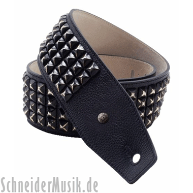 Dunlop BMF-06BK BMF Leather Strap "Distressed Black Studs"