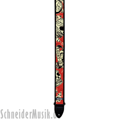 Dunlop D38-37TS Guitar Strap LUCKY 13 "Tres Skulls"