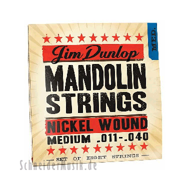 Dunlop DLN1618 Mandolin Juego Nickel Wound, media (lazo )