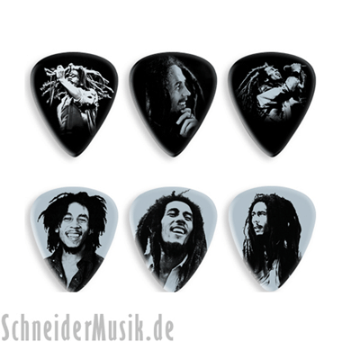 Dunlop BOB-PT04H BOB MARLEY Silver Pick Tin, Heavy (Caja con 6 Púas)