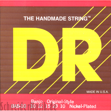 DR BA5-10 Banjo Original-Style, Nickel-Plated, Loop End (5-string)