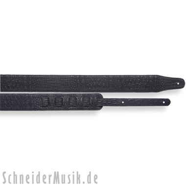 Stagg SLPL 43 BLK/L Leather Strap padded, notched design, black, long