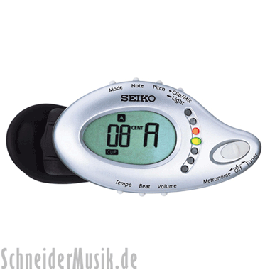 Seiko STMX-1 Chromatic Clip-On Tuner and Metronome, silver