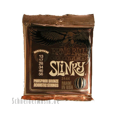 Ernie Ball 3144 Slinky Acoustic Coated Titanium Phosphor Bronze, Medium