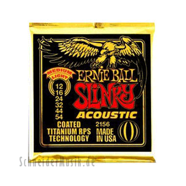 Ernie Ball 2156 Slinky Acoustic Coated Titanium Bronze, Medium Light