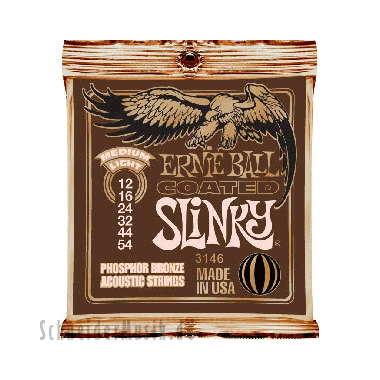 Ernie Ball 3146 Slinky Acoustic Coated Titanium Phosphor Bronze, Medium Light