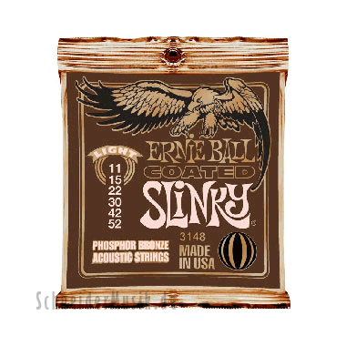Ernie Ball 3148 Slinky Acoustic Coated Titanium Phosphor Bronze, Light