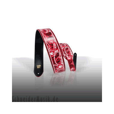 Ernie Ball 4020 Inked Series Leather Strap "Red Paisley"
