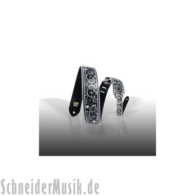 Ernie Ball 4021 Inked Series Leather Strap "Black Paisley"