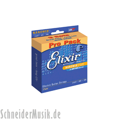 Elixir 50051 Electric Bonus Pack (3 sets) NANOWEB Coating, Super Light
