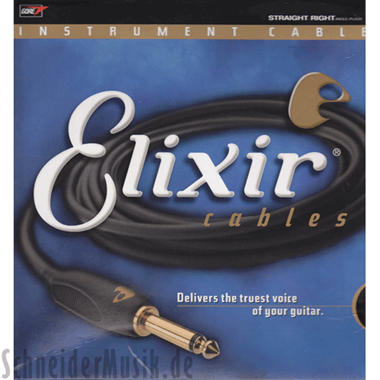 Elixir 92610 Instrument Cable, straight - w/right angle, 3 m